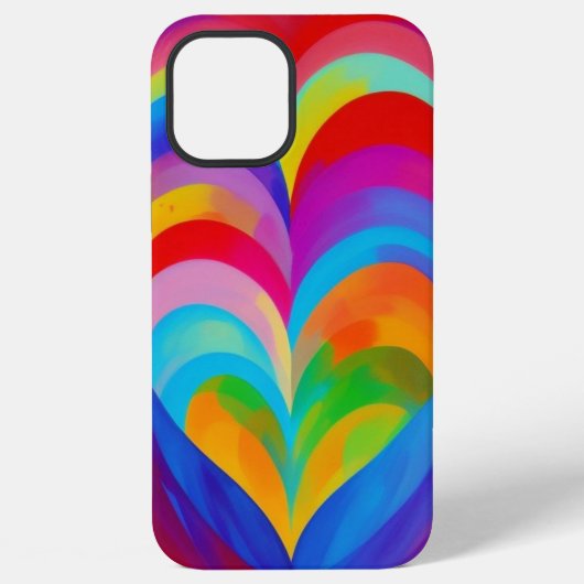 Coque iPhone 12 Pro Max Coeurs Abstraits géniaux (Verso)