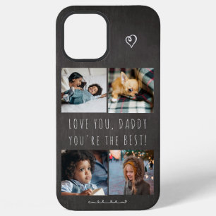 Coque iPhone 12 Pro Max Collage de photos personnalisé Je t'aime Papa écri