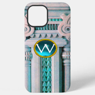 COQUE iPhone 12 PRO MAX COLONNE EN MARBRE ÉLÉGANT, MONOGRAMME EN PIERRE GE