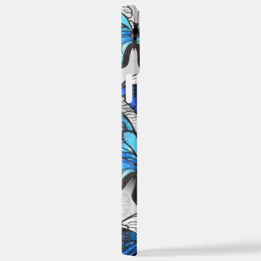 Coque iPhone 12 Pro Max Composition des White and Blue Butterflies (Côté droit)