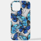 Coque iPhone 12 Pro Max Composition des White and Blue Butterflies (Verso)