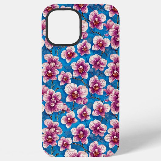Coque iPhone 12 Pro Max Conception botanique esthétique d'orchidées pour c (Verso)