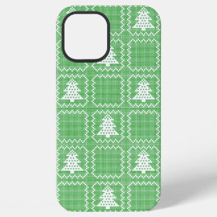 Coque iPhone 12 Pro Max Cosy sapin de Noël affreux pull à damiers motif