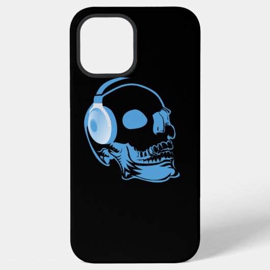 Coque iPhone 12 Pro Max Crâne avec casque audio (Verso)