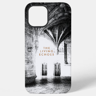 Coque iPhone 12 Pro Max Croquis d'architecture gothique classique noir et