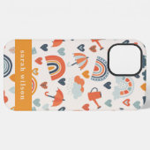 Coque iPhone 12 Pro Max Cute Orange Blue Spring Rainbow Clouds Motif (Verso Horizontal)