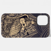 Coque iPhone 12 Pro Max Dame avec guitare (Verso Horizontal)