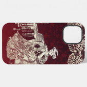 Coque iPhone 12 Pro Max dame boit du thé (Verso Horizontal)