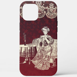 Coque iPhone 12 Pro Max dame boit du thé