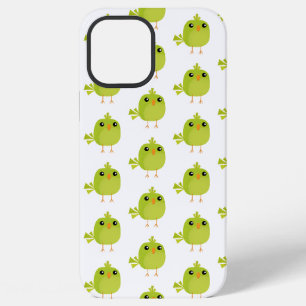 Coque iPhone 12 Pro Max Dessin animé d'oiseau vert mignon