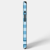 Coque iPhone 12 Pro Max Écossais bleu moderne simple nom (Côté gauche)