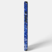 Coque iPhone 12 Pro Max Effet Paillettes Bleu Monogramme (Côté gauche)