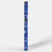 Coque iPhone 12 Pro Max Effet Paillettes Bleu Monogramme (Côté droit)