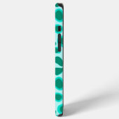 Coque iPhone 12 Pro Max Empreinte de léopard - Turquoise et Aqua (Côté gauche)