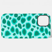 Coque iPhone 12 Pro Max Empreinte de léopard - Turquoise et Aqua (Verso Horizontal)