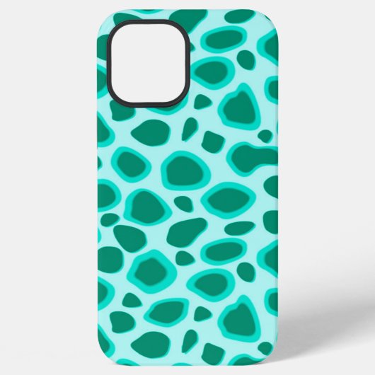 Coque iPhone 12 Pro Max Empreinte de léopard - Turquoise et Aqua (Verso)