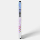 Coque iPhone 12 Pro Max encre d'alcool rose, violet, bleu (Côté gauche)