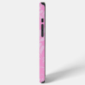 Coque iPhone 12 Pro Max Étui Fleuri Rose avec Initiale & Nom (Côté gauche)