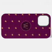 Coque iPhone 12 Pro Max Étui Houndstooth à accent doré Case-Mate Rose (Verso Horizontal)