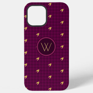 Coque iPhone 12 Pro Max Étui Houndstooth à accent doré Case-Mate Rose