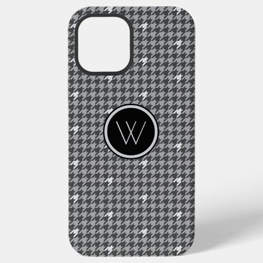 Coque iPhone 12 Pro Max Étui Houndstooth avec accent argent Case-Mate (Verso)
