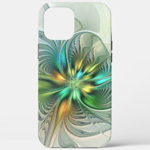 Coque iPhone 12 Pro Max Fantaisie Abstraite Moderne Fleur Fractale Colorée