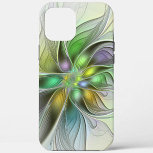 Coque iPhone 12 Pro Max Fantaisie de fleurs colorées abstraites modernes f