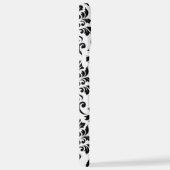 Coque iPhone 12 Pro Max Feuille Damask Lg Motif noir sur blanc (Côté droit)