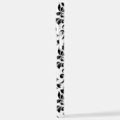 Coque iPhone 12 Pro Max Feuille Damask Lg Motif noir sur blanc (Côté gauche)