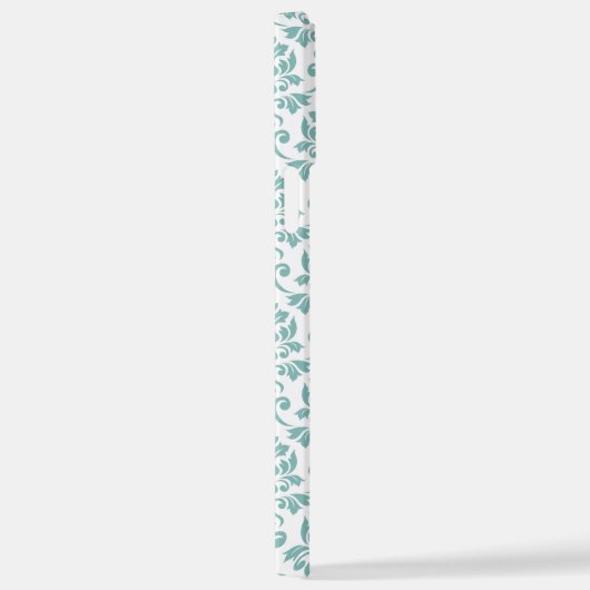 Coque iPhone 12 Pro Max Feuille Damask Motif Turquoise (Côté droit)