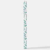 Coque iPhone 12 Pro Max Feuille Damask Teal Pattern (Custom) (Côté gauche)