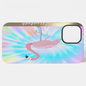 Coque iPhone 12 Pro Max Flamingo Rose Moderne Tie Dye (Verso Horizontal)