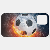 Coque iPhone 12 Pro Max Flamme Football/Balle de Football Jeu d'oreiller (Retour horizontal)
