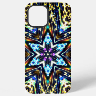 Coque iPhone 12 Pro Max Fleur de kaléidoscope dessin animé entourée de th