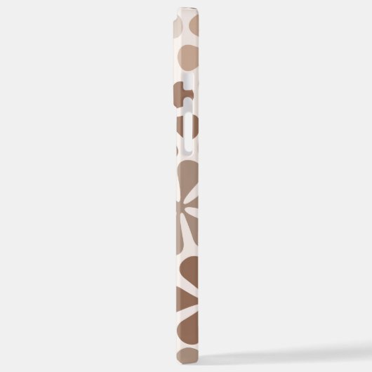 Coque iPhone 12 Pro Max Fleurs Abstraites (B) Crème Brown de Taupe (Côté gauche)