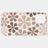 Coque iPhone 12 Pro Max Fleurs Abstraites (B) Crème Brown de Taupe (Retour horizontal)