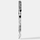 Coque iPhone 12 Pro Max Fleurs Abstraites Gris noir blanc (Côté droit)