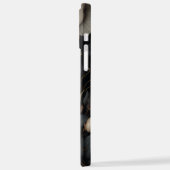 Coque iPhone 12 Pro Max Fleurs noires et blanches (Côté gauche)