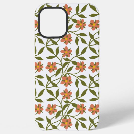 COQUE iPhone 12 PRO MAX FLEURS ORANGE (Verso)
