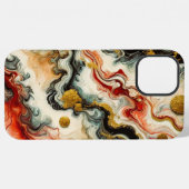 Coque iPhone 12 Pro Max Fleuves dorés (Verso Horizontal)