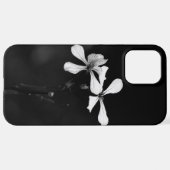 Coque iPhone 12 Pro Max floral noir et blanc minimal (Retour horizontal)