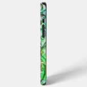 Coque iPhone 12 Pro Max FLOURISSEMENTS FANTAISISTES sarcelle vert blanc br (Côté gauche)