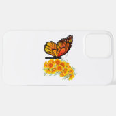 Coque iPhone 12 Pro Max Flower Butterfly with Yellow California Poppy (Retour horizontal)
