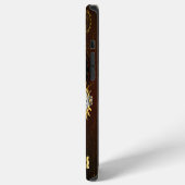 Coque iPhone 12 Pro Max Fond rouillé Steampunk avec verres turquoise (Côté gauche)