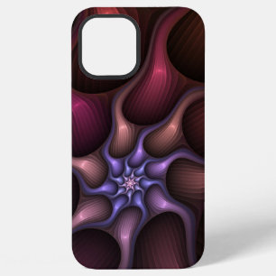Coque iPhone 12 Pro Max Fractale colorée abstraite rayée brillante magique