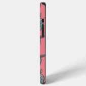 Coque iPhone 12 Pro Max Fraises à l'aquarelle Monogramme rose bleu (Côté gauche)