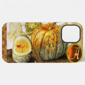 COQUE iPhone 12 PRO MAX FRUITS DE SAISON / MONOGRAMME CITROUILLES (Verso Horizontal)