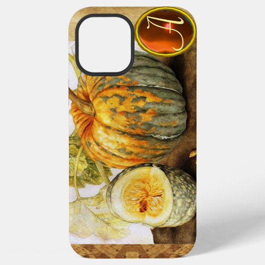 COQUE iPhone 12 PRO MAX FRUITS DE SAISON / MONOGRAMME CITROUILLES (Verso)