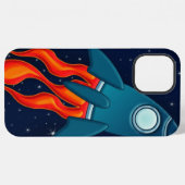 Coque iPhone 12 Pro Max Fusée spatiale mignonne et conception d'espace ext (Verso Horizontal)