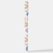 Coque iPhone 12 Pro Max Fuzzy Flower Rpt Pattern Pastels on White (Côté droit)